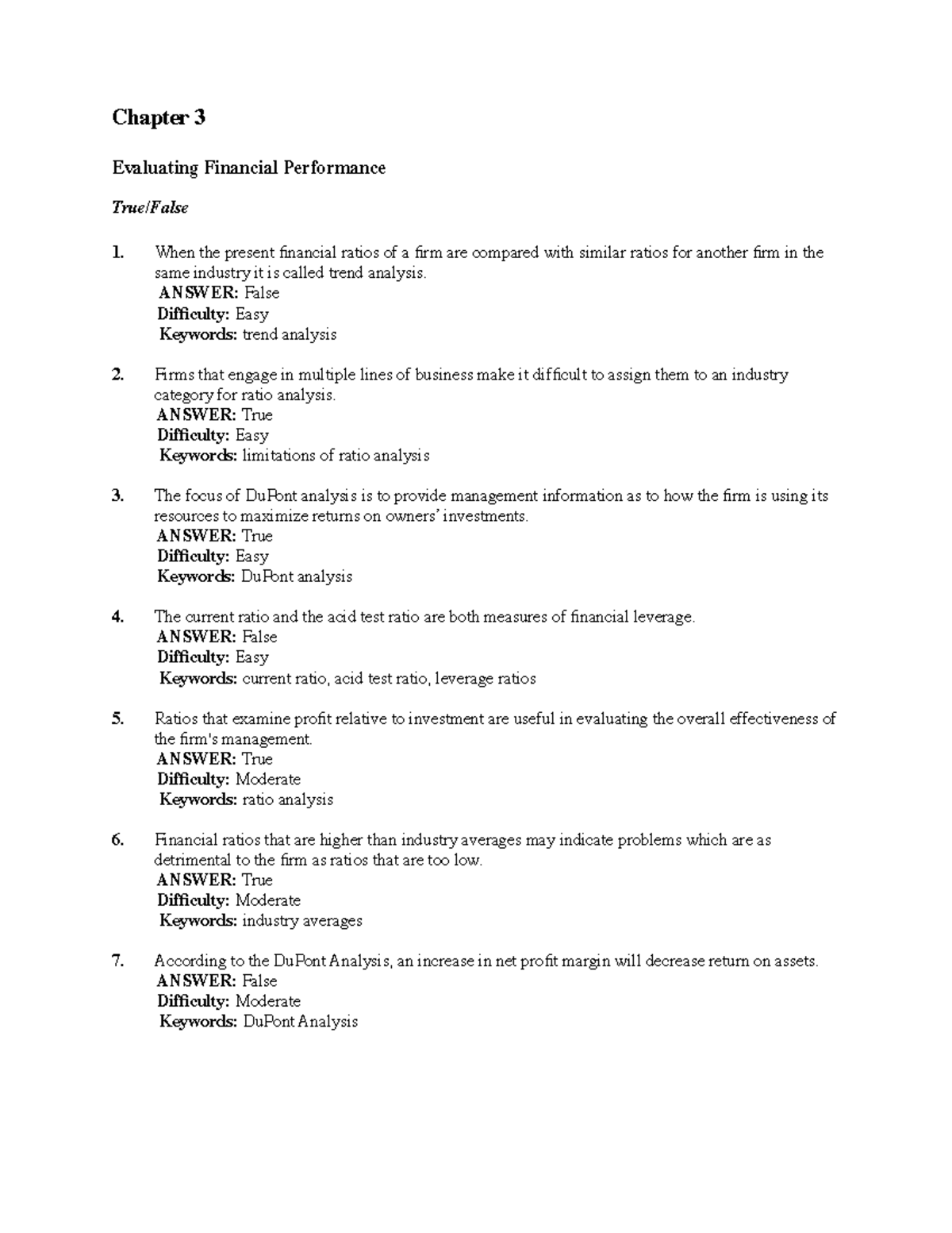 Chp4 - Chapter 3 Evaluating Financial Performance 1. When the present ...
