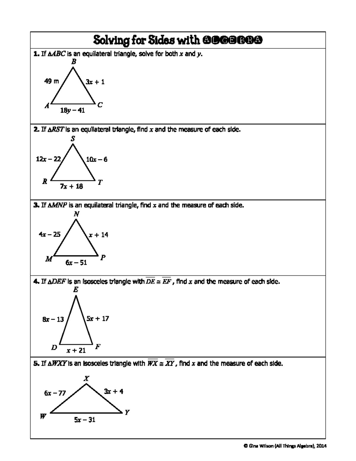 ATG Solving for Sides - Practice - MATH 301 - Studocu