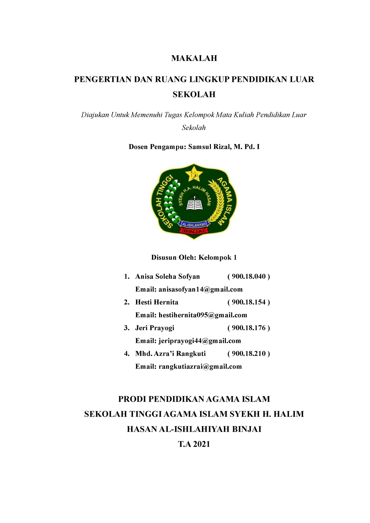 Kel-1 Pendidikan Luar Sekolah - MAKALAH PENGERTIAN DAN RUANG LINGKUP ...