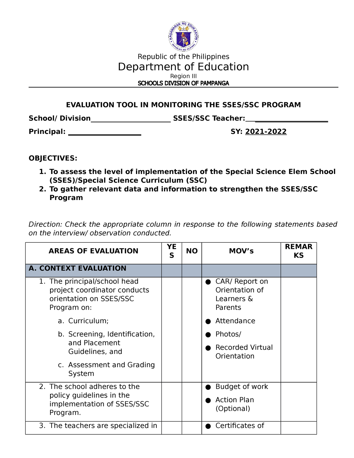 special-curriculum-monitoring-sse-ste-ssc-republic-of-the-philippines