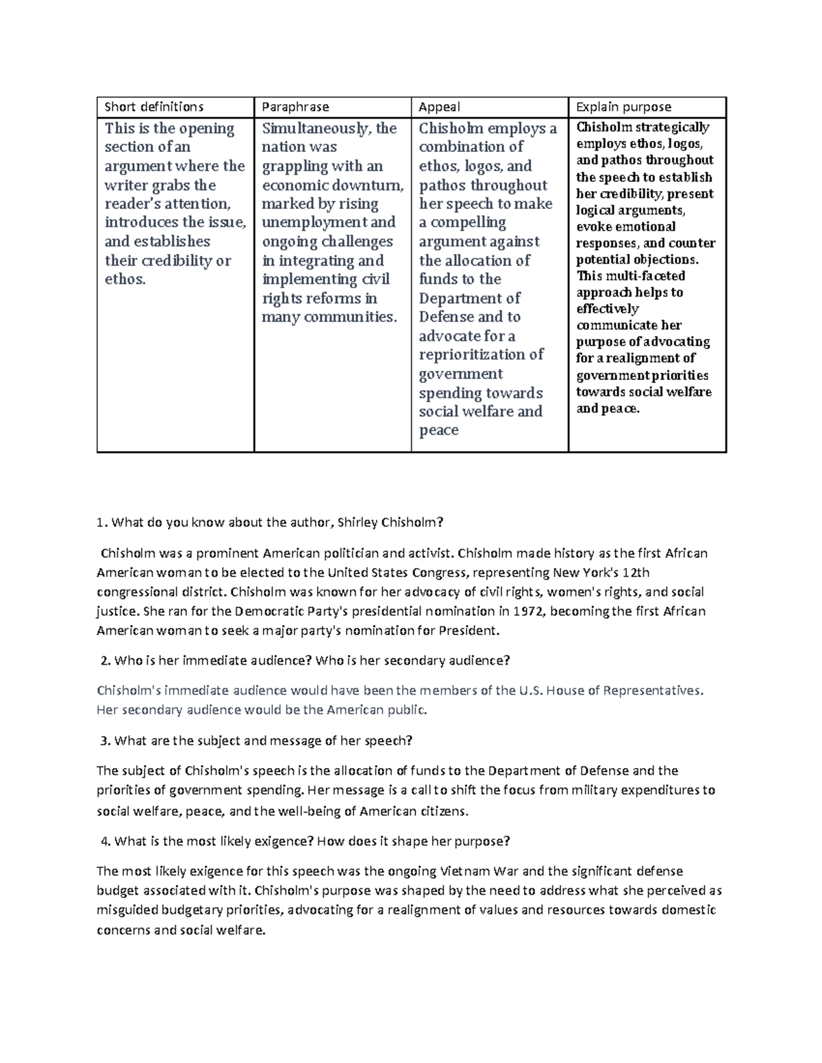 Short definitions - Copy - Short definitions Paraphrase Appeal Explain ...