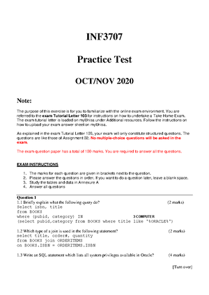 INF3707-TUT102-2019-Assignmnet 1 And 2 - INF3707/ Tutorial Letter 102 ...