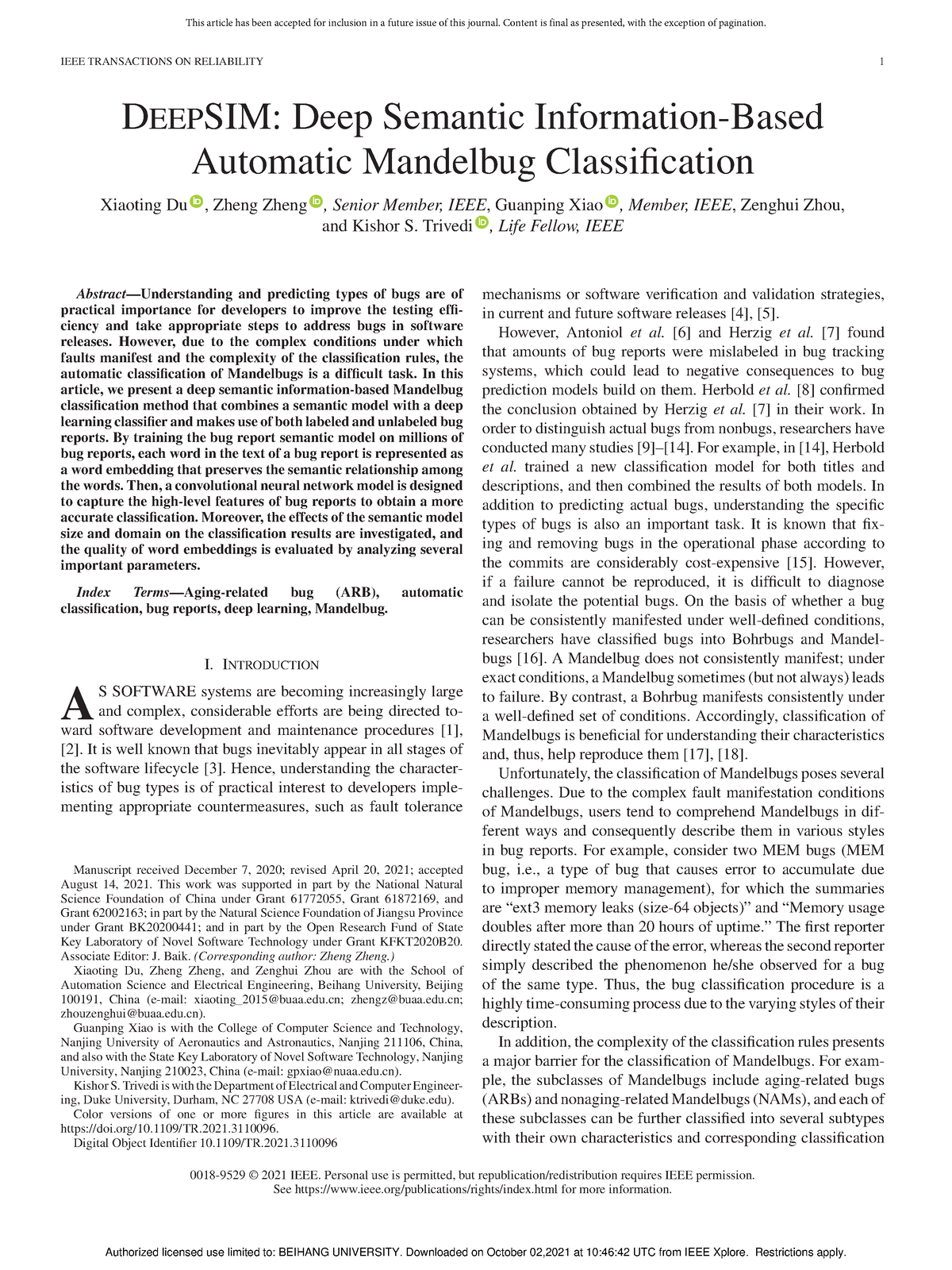 Deep SIM Deep Semantic Information-Based Automatic Mandelbug ...