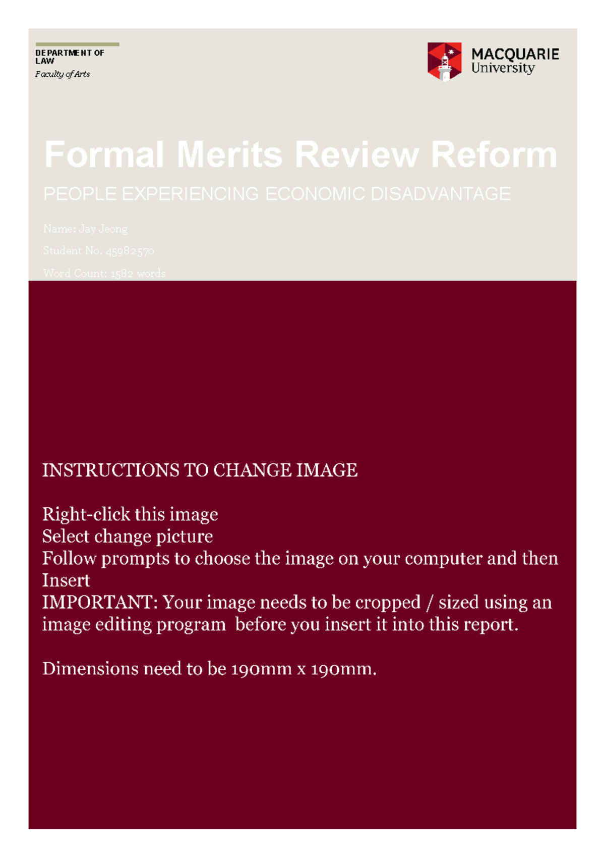 LAWS3300 Policy Brief Template - DEPARTMENT OF LAW Faculty of Arts ...