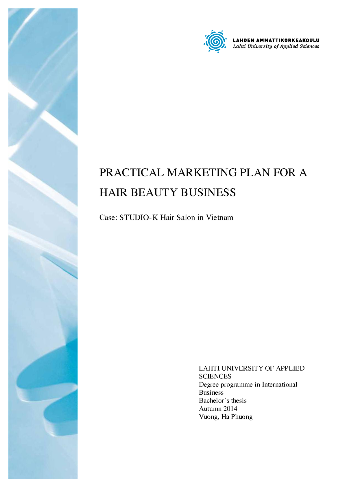 business plan for hair care product