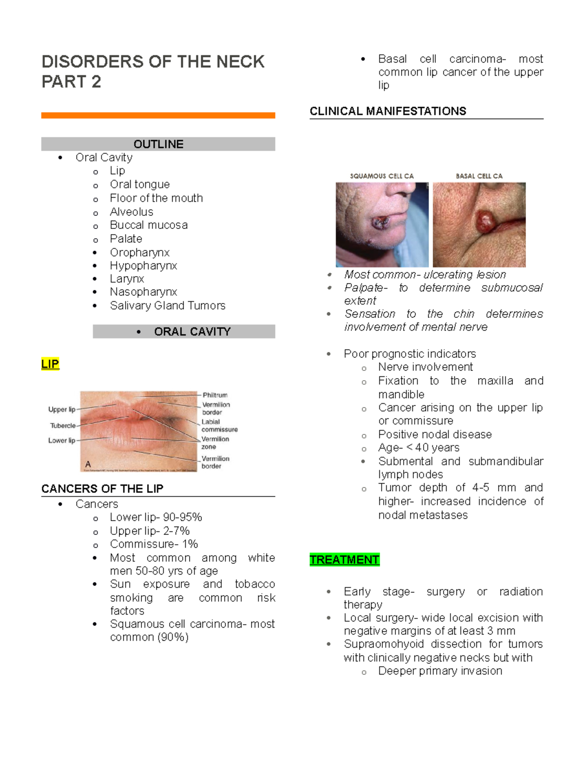 Disorders OF THE NECK PART 2 - DISORDERS OF THE NECK PART 2 OUTLINE ...