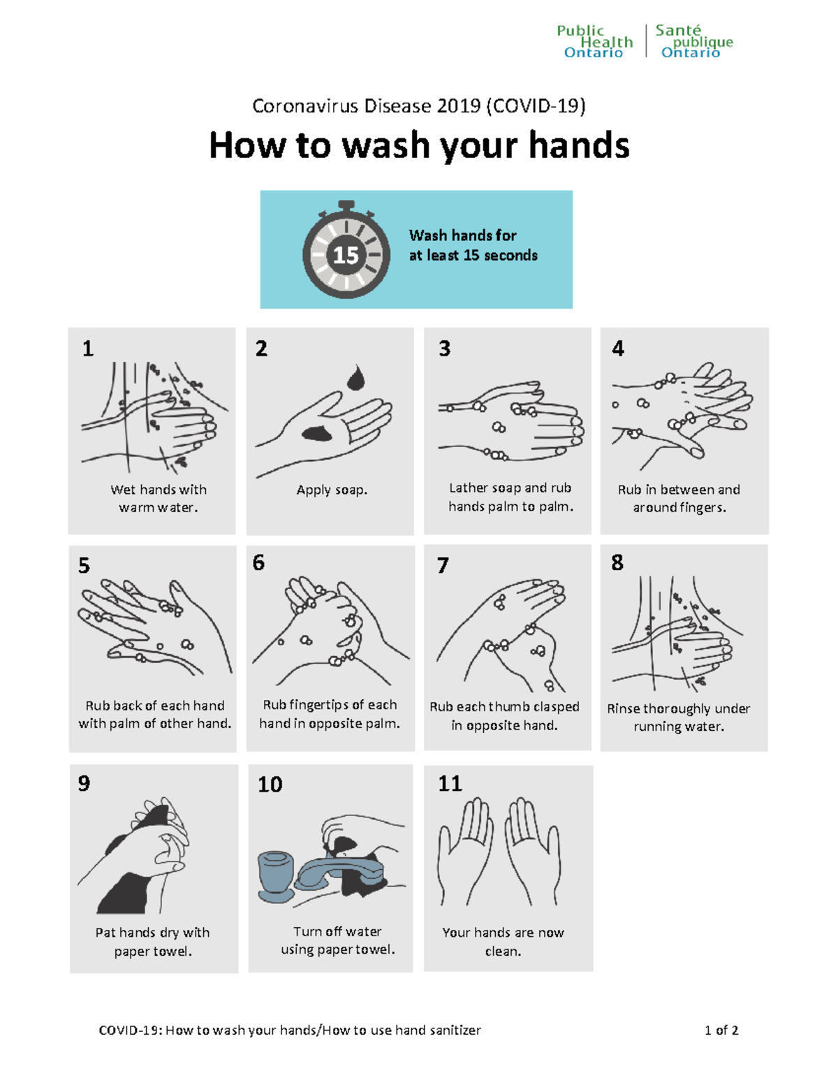 Factsheet covid 19 hand hygiene - COVID-19: How to wash your hands/How ...