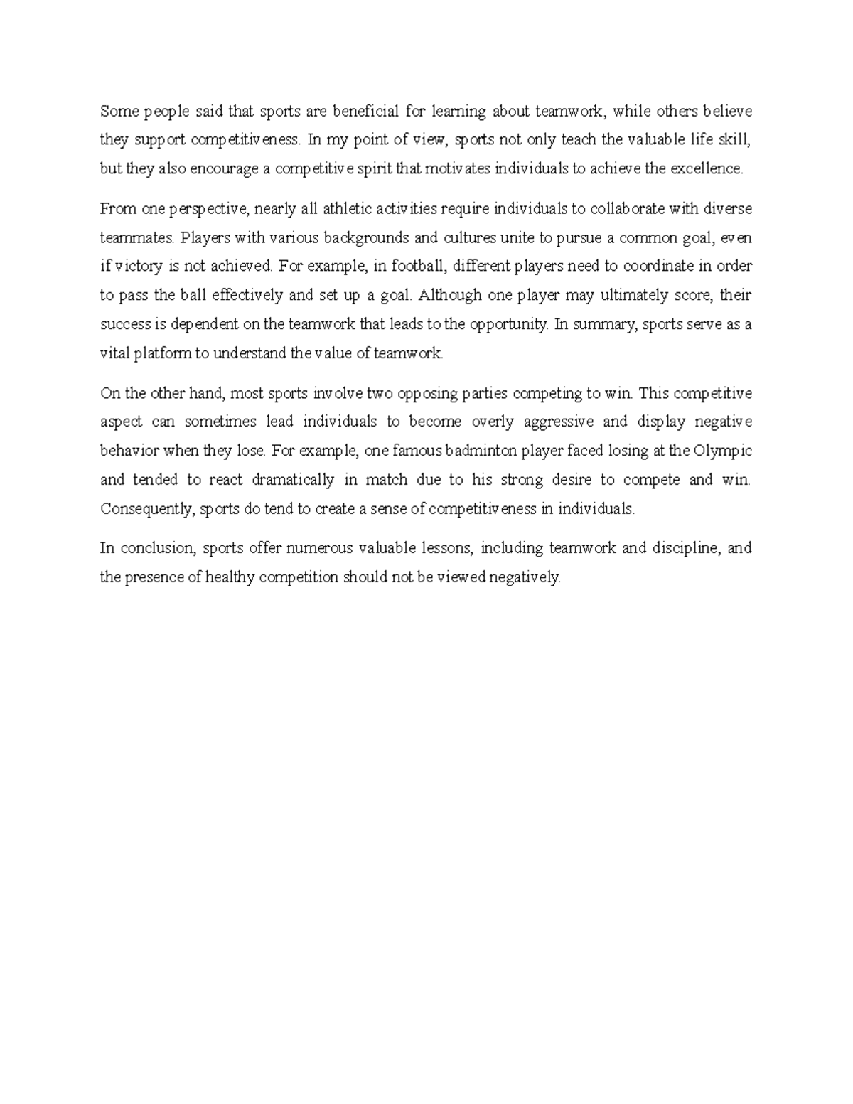 teamwork essay ielts