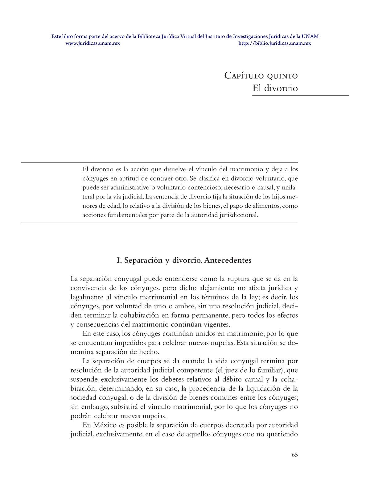 Divorcio - Capítulo Quinto El Divorcio El Divorcio Es La Acción Que ...