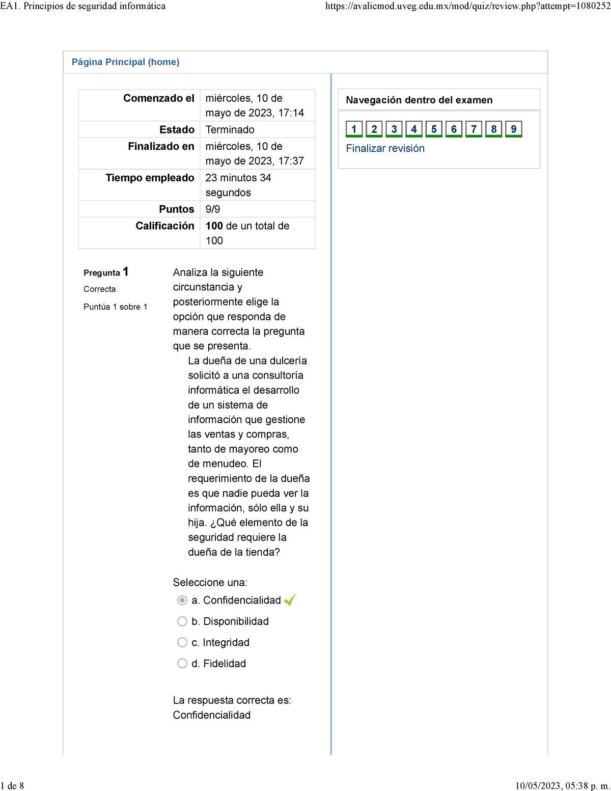 Principios De Seguridad Informática Examen - Página Principal (home ...