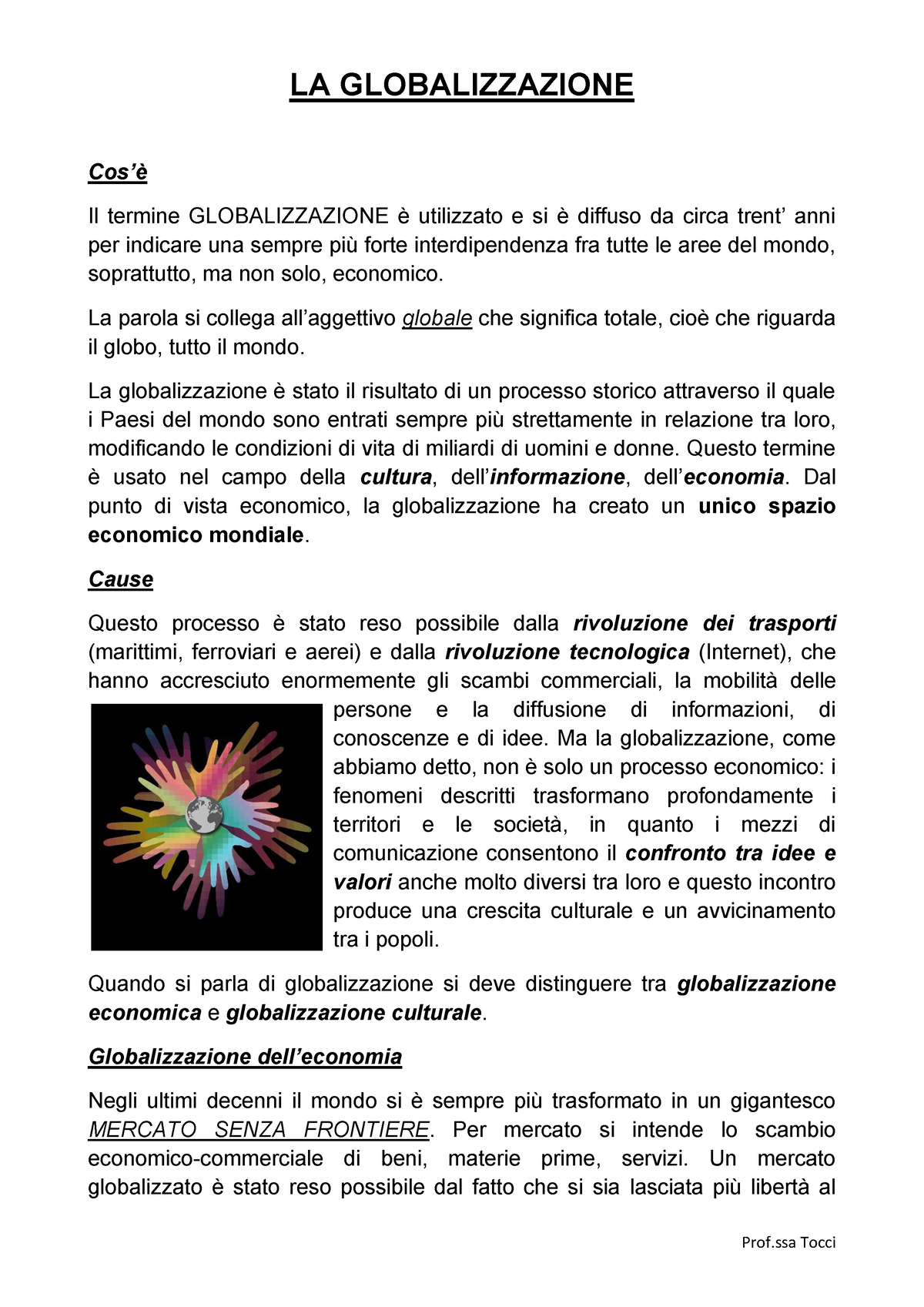 La Globalizzazione 1 Prof Tocci La Globalizzazione Cosè Il Termine Globalizzazione è 3374