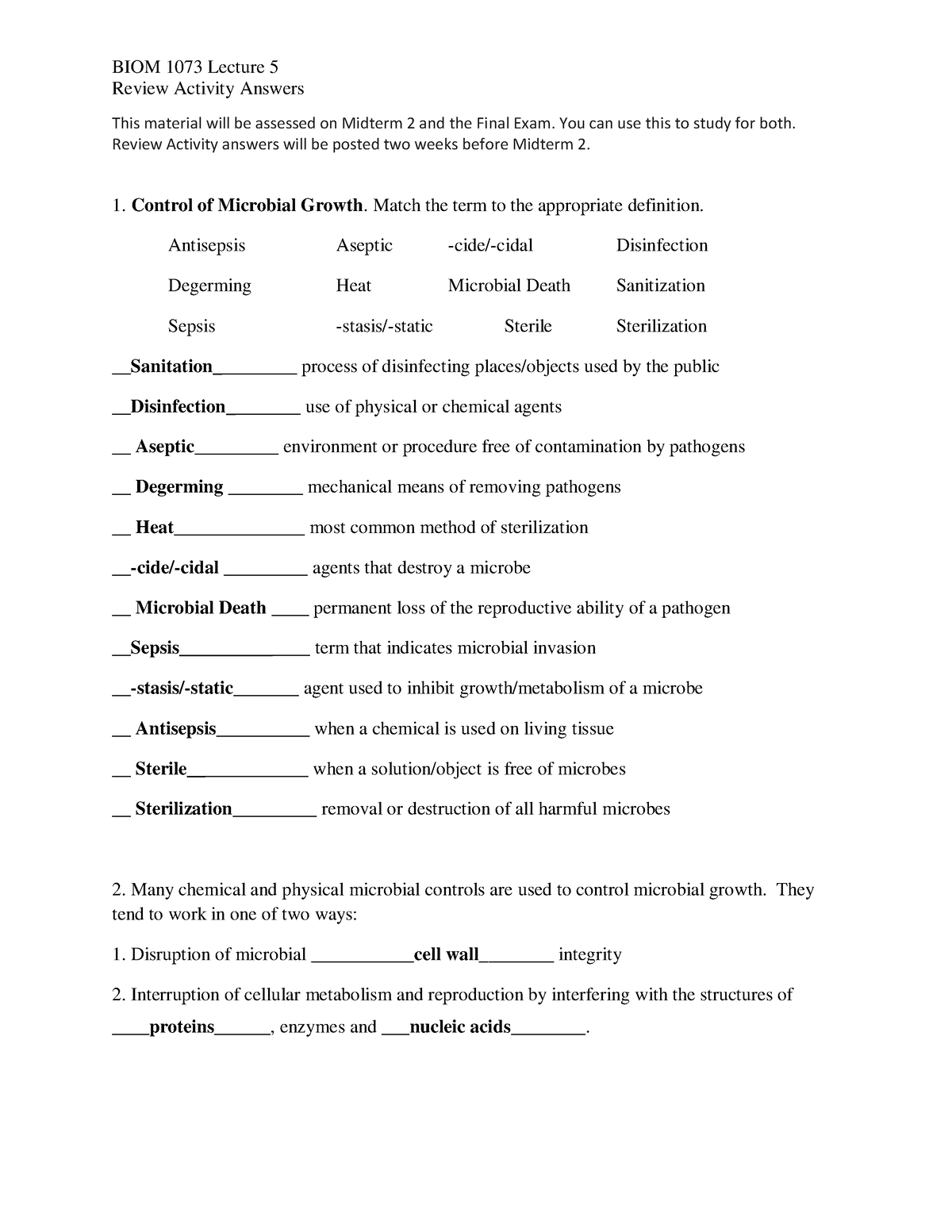 BIOM 1073 Lecture 5-Control Review Answers - Review Activity Answers ...