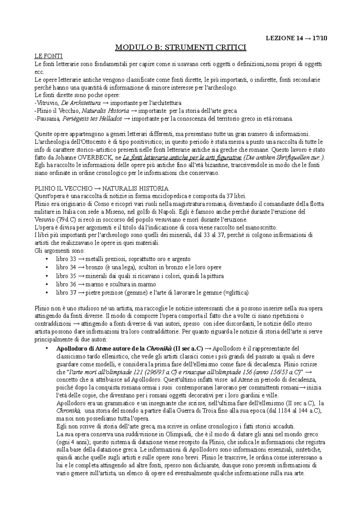 Archeologia Modulo B - Appunti Da 14 A 20 - LEZIONE 14 → 17/ MODULO B ...