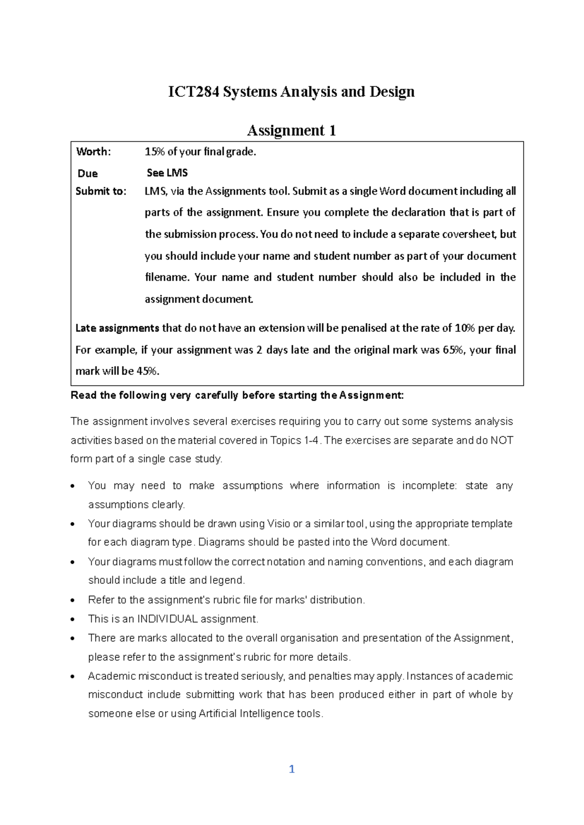 unit 22 systems analysis and design assignment 1