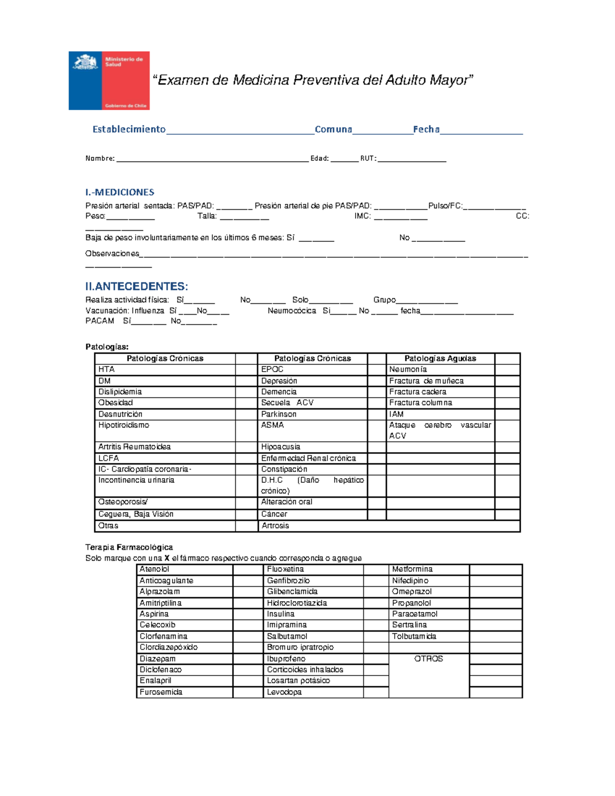 PDF Examen de Medicina Preventiva del Adulto Mayor - “Examen de ...
