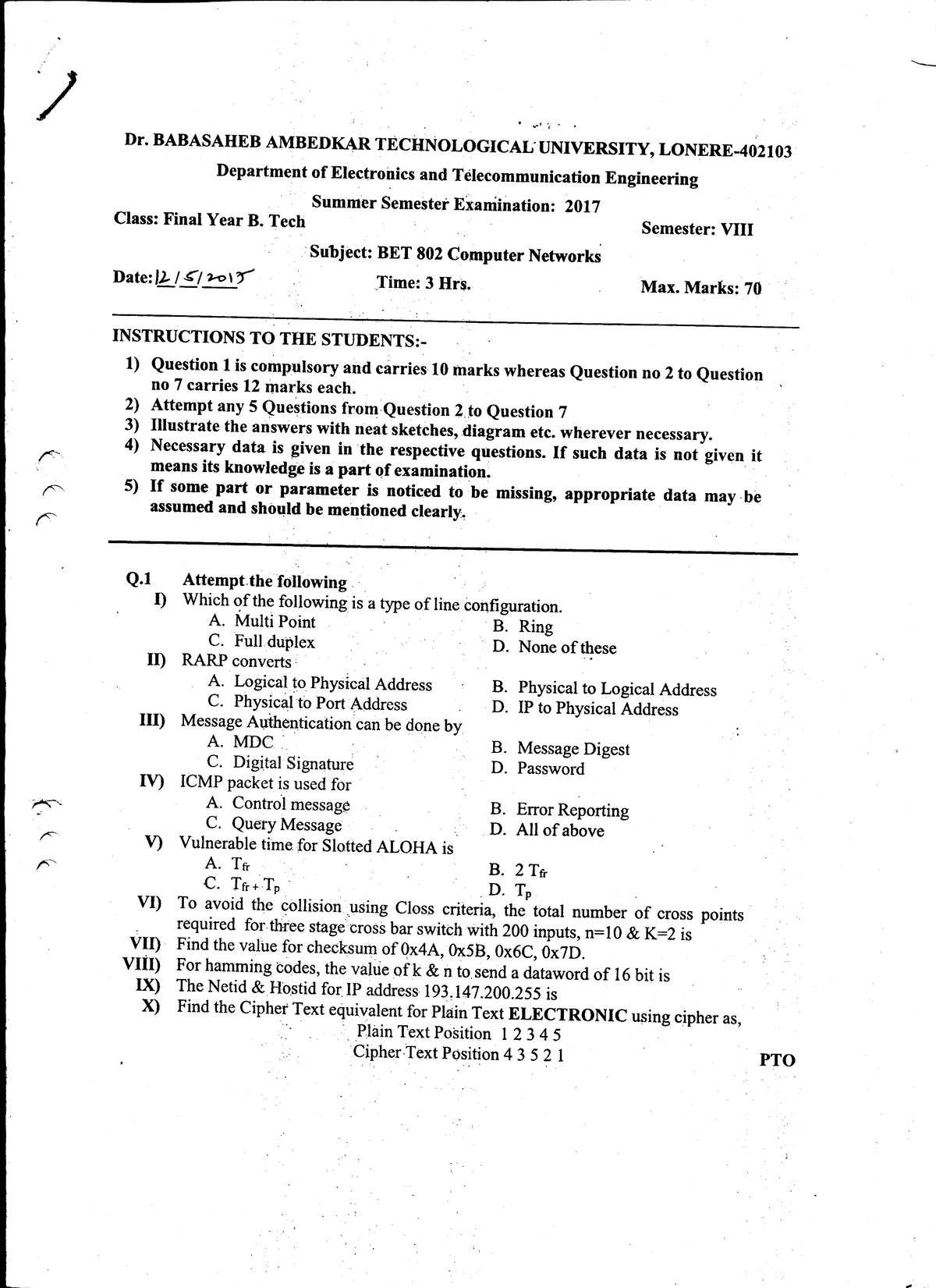 CNm17 - Previous Year Question papers - Computer Engineering - Studocu