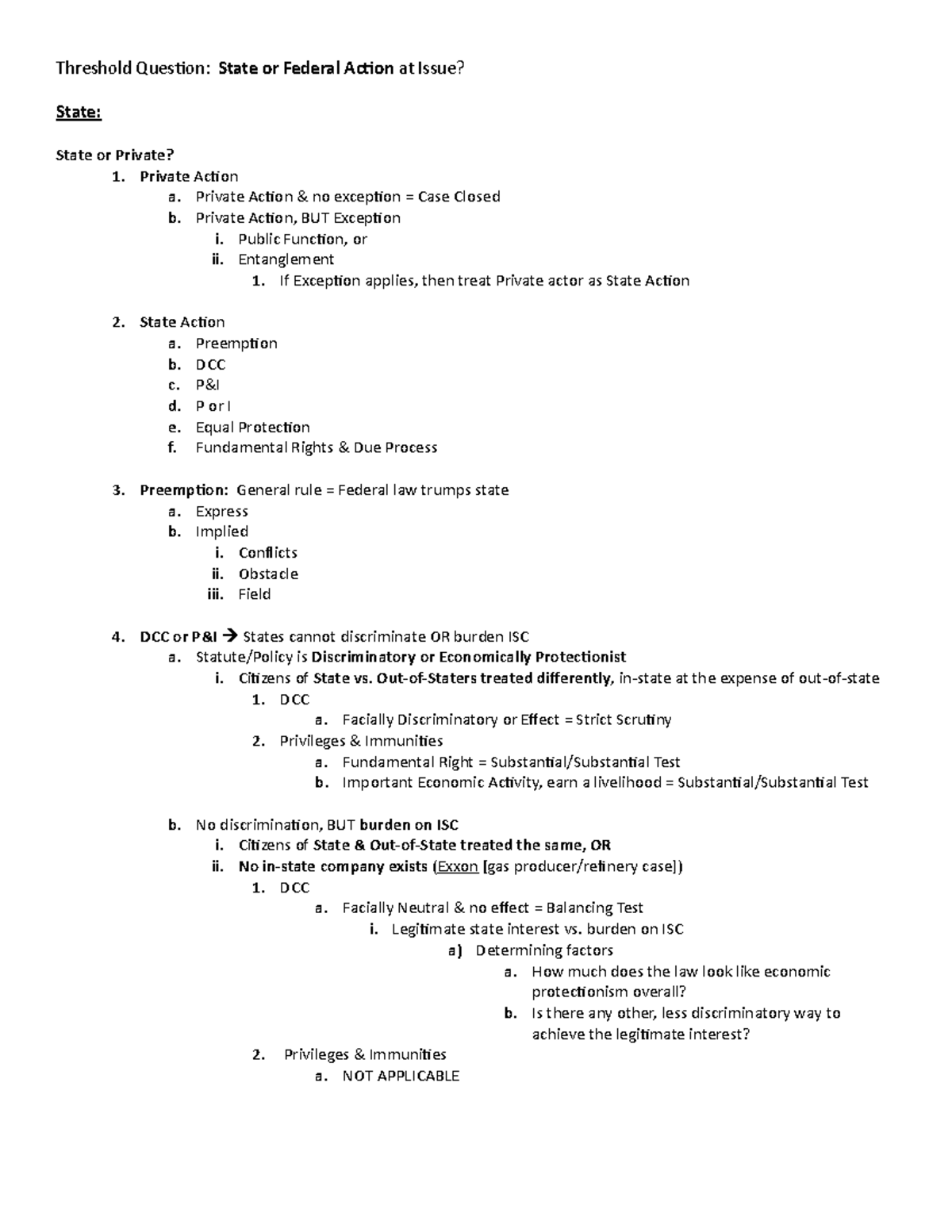 State Action Analysis Flow - Threshold Question: State or Federal ...