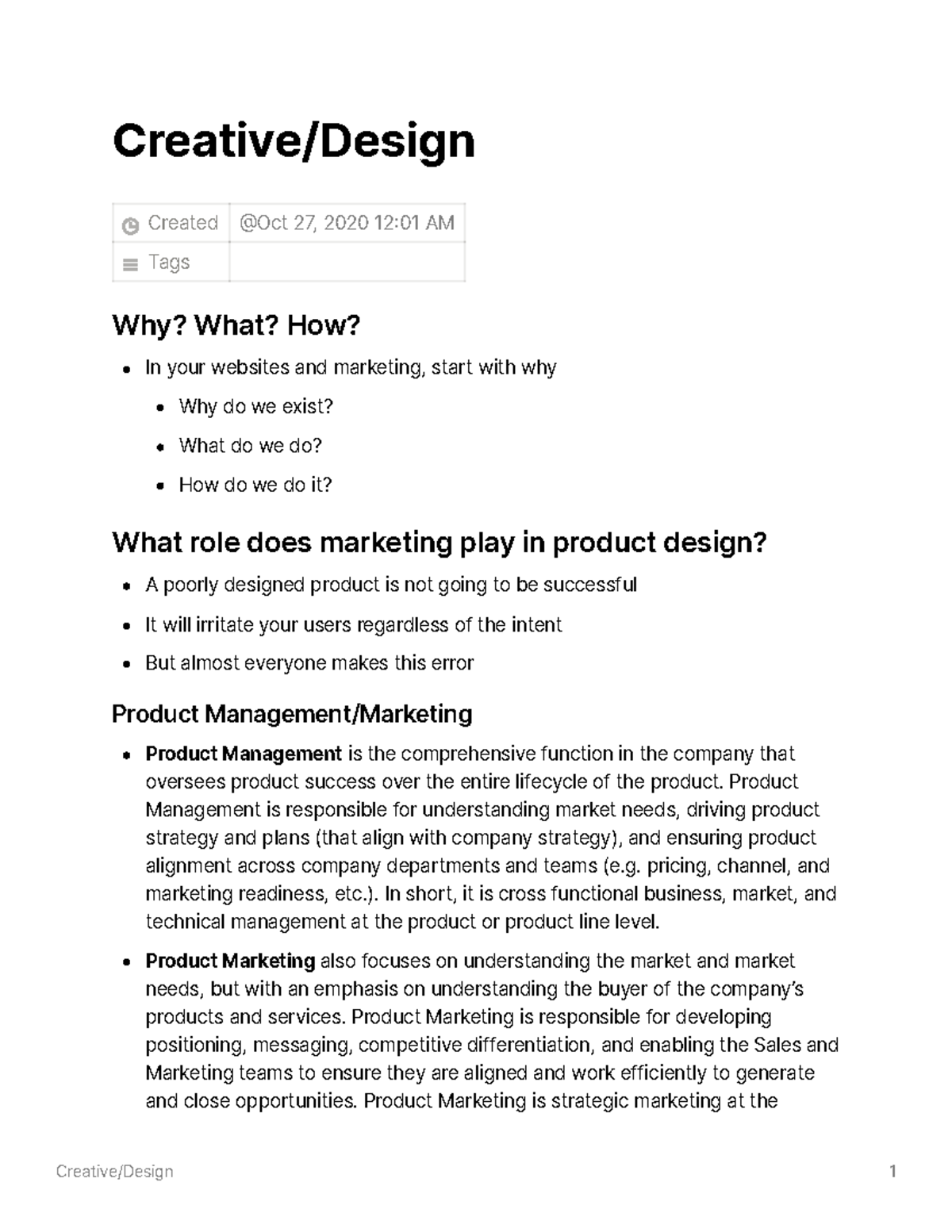 ENTR 413 (Ted Dacko): Creative Design - Creative/Design 1 Creative ...