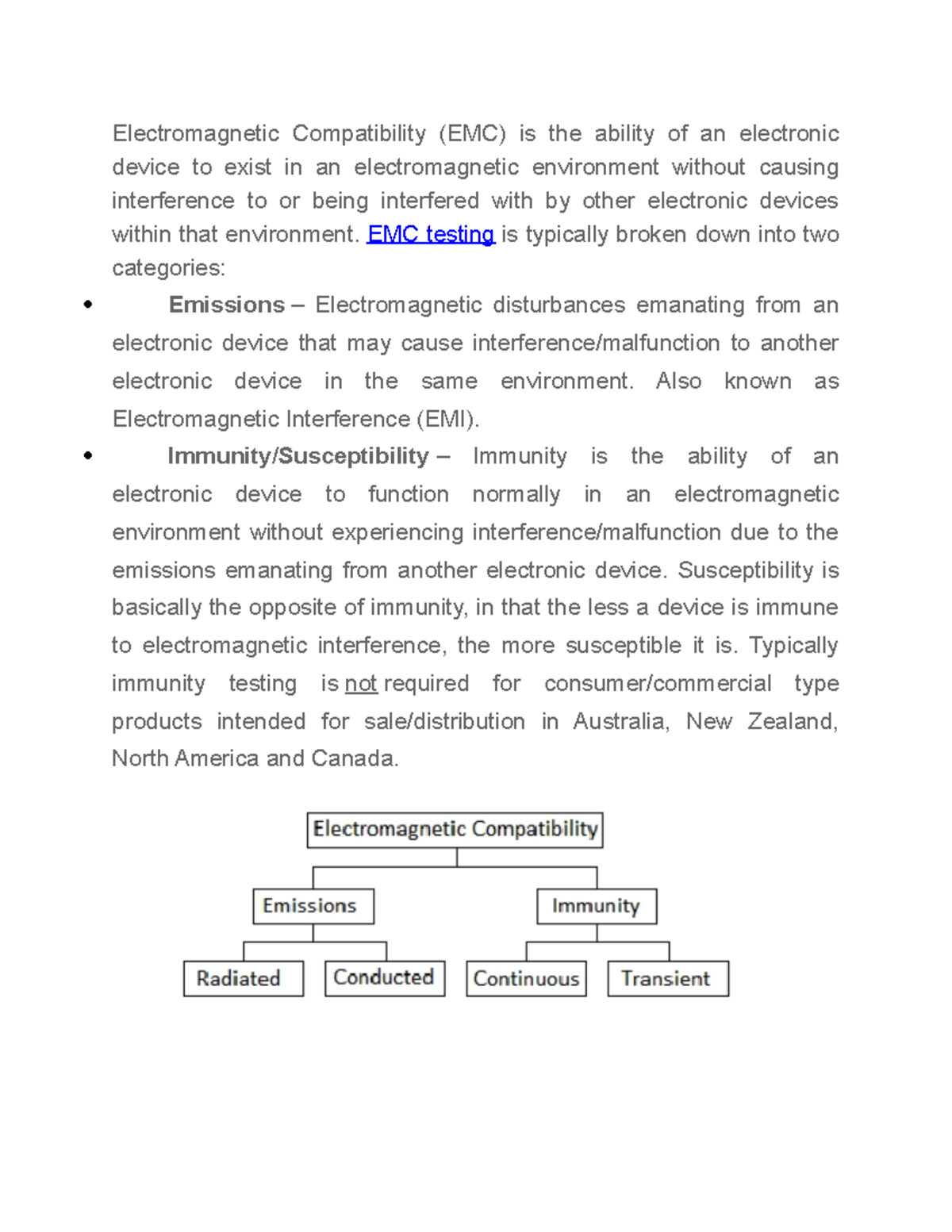 Electromagnetic Compatibility - EMC Testing Is Typically Broken Down ...