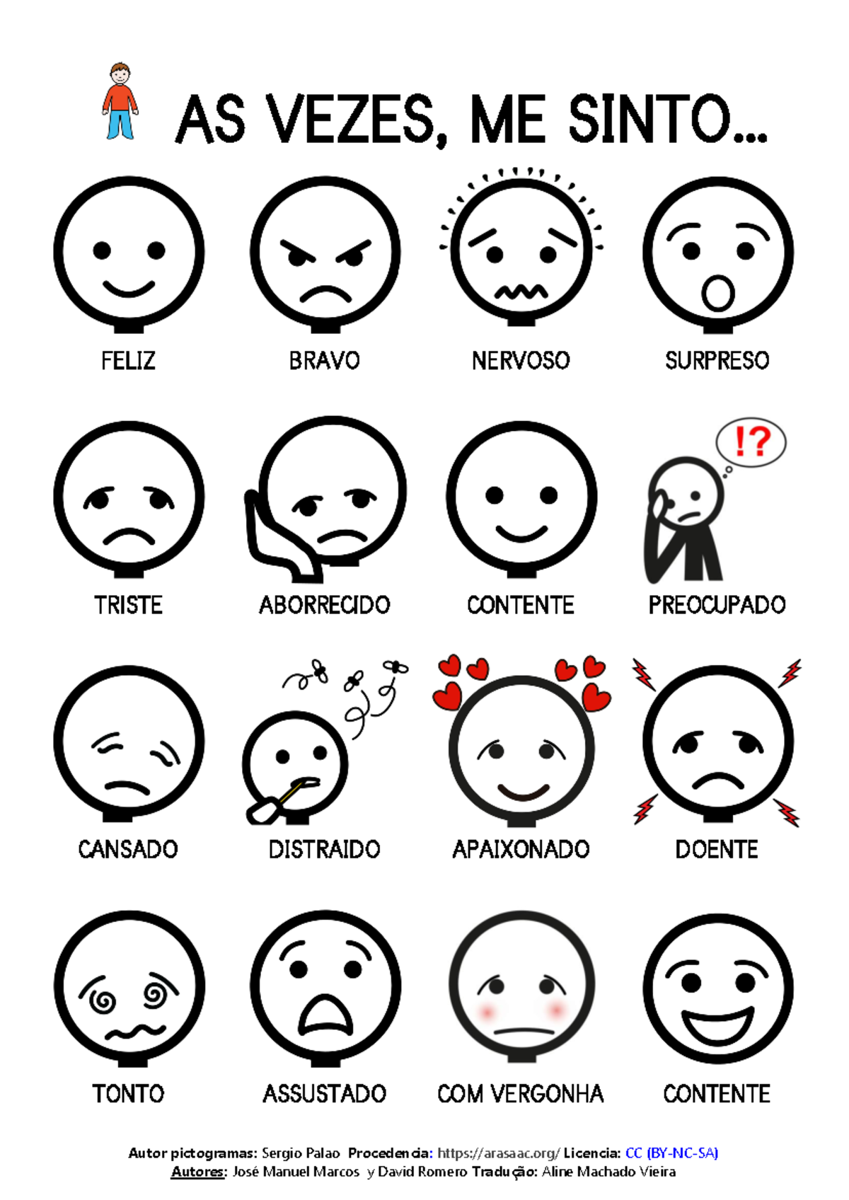 Aprendendo a conhecer os sentimentos - Autor pictogramas: Sergio Palao ...