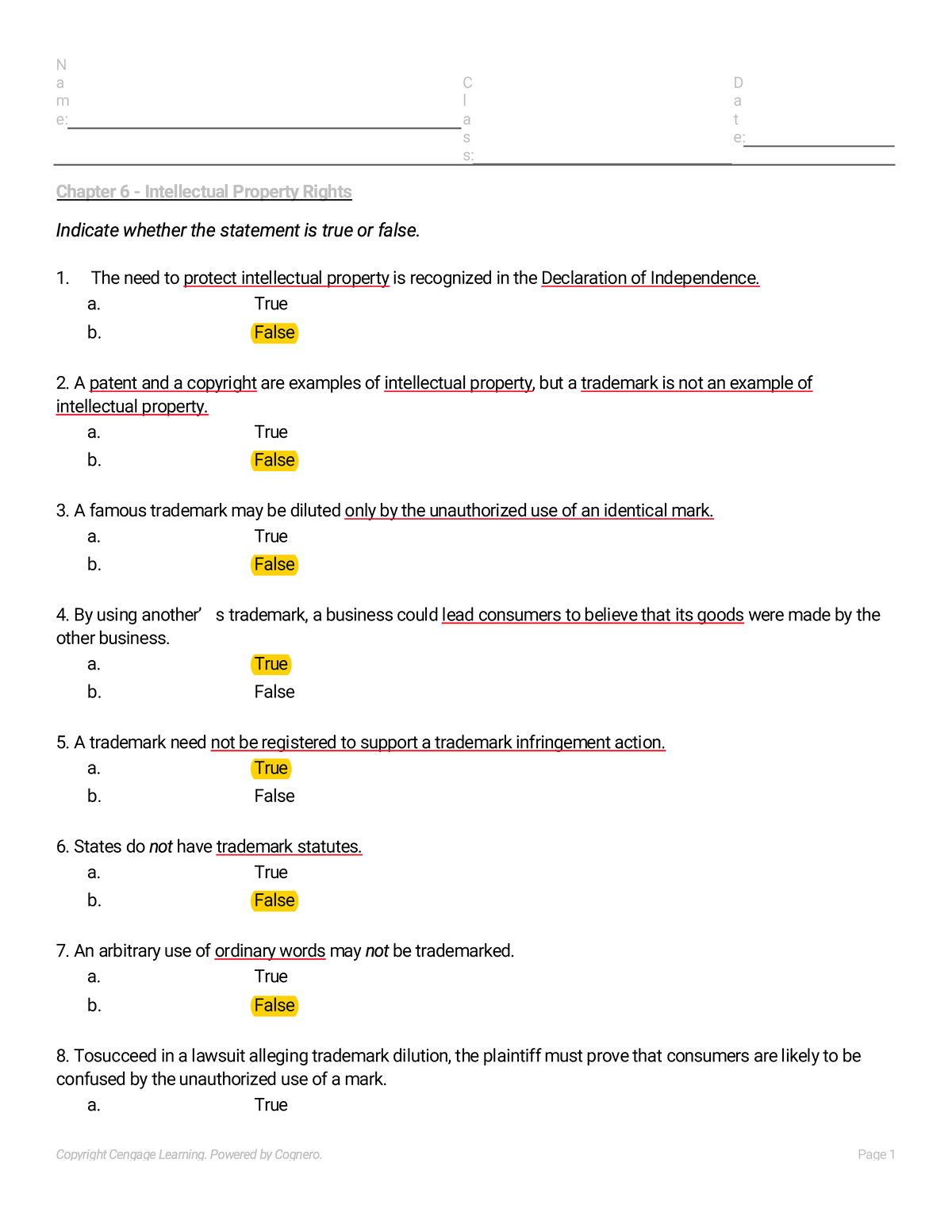 Test Bank Ch 6 - notes - aa mm ee:: CC ll aa ss ss:: DD aa tt ee ...