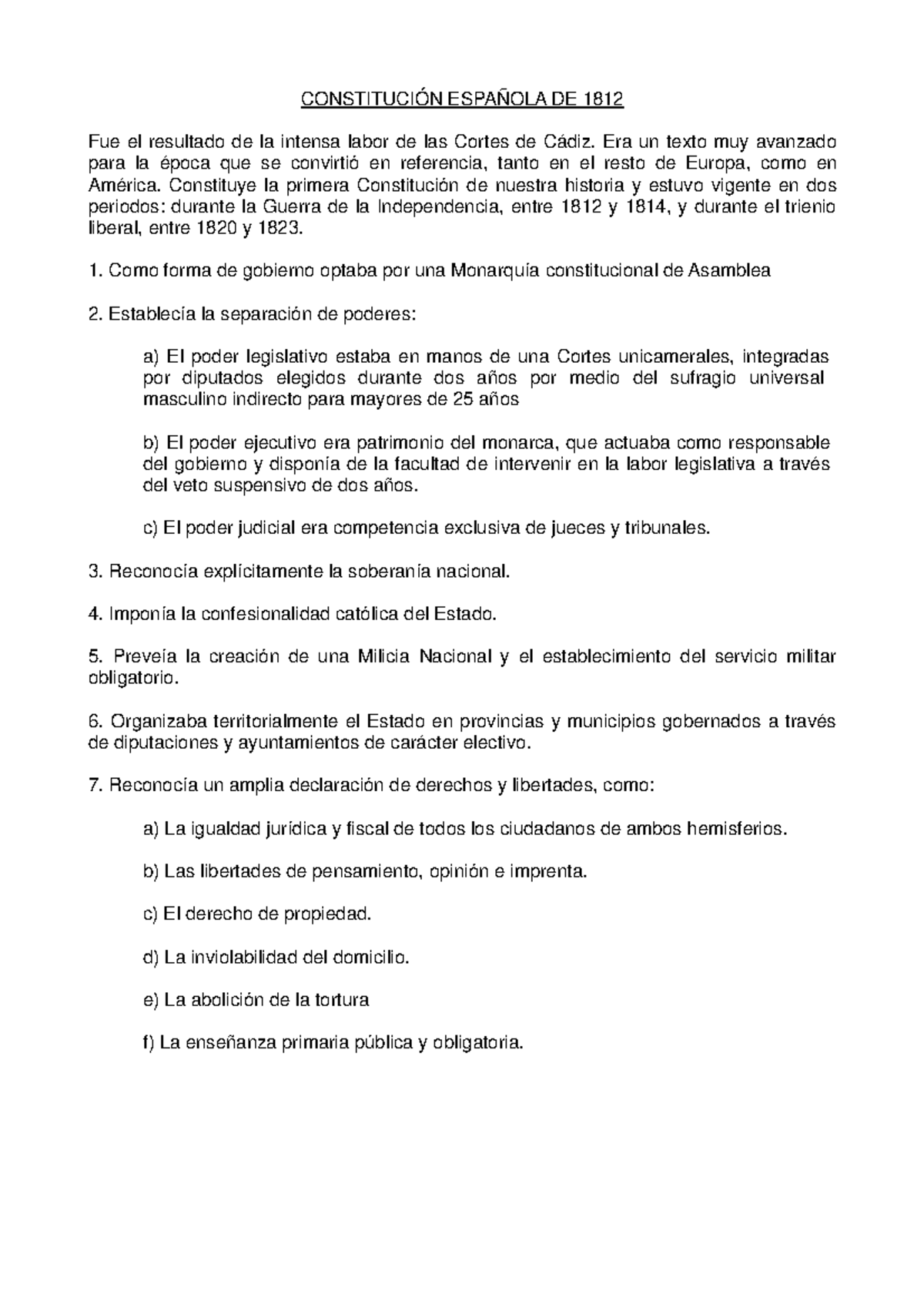Ce 1812 Ce 1812 CONSTITUCIÓN ESPAÑOLA DE 1812 Fue el resultado de