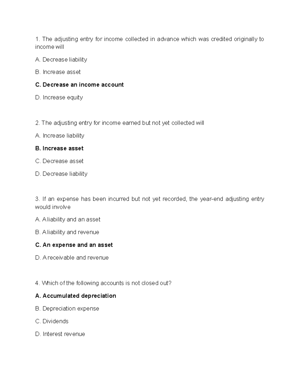 Theory OF Accounts Reviewer 18 - The adjusting entry for income ...