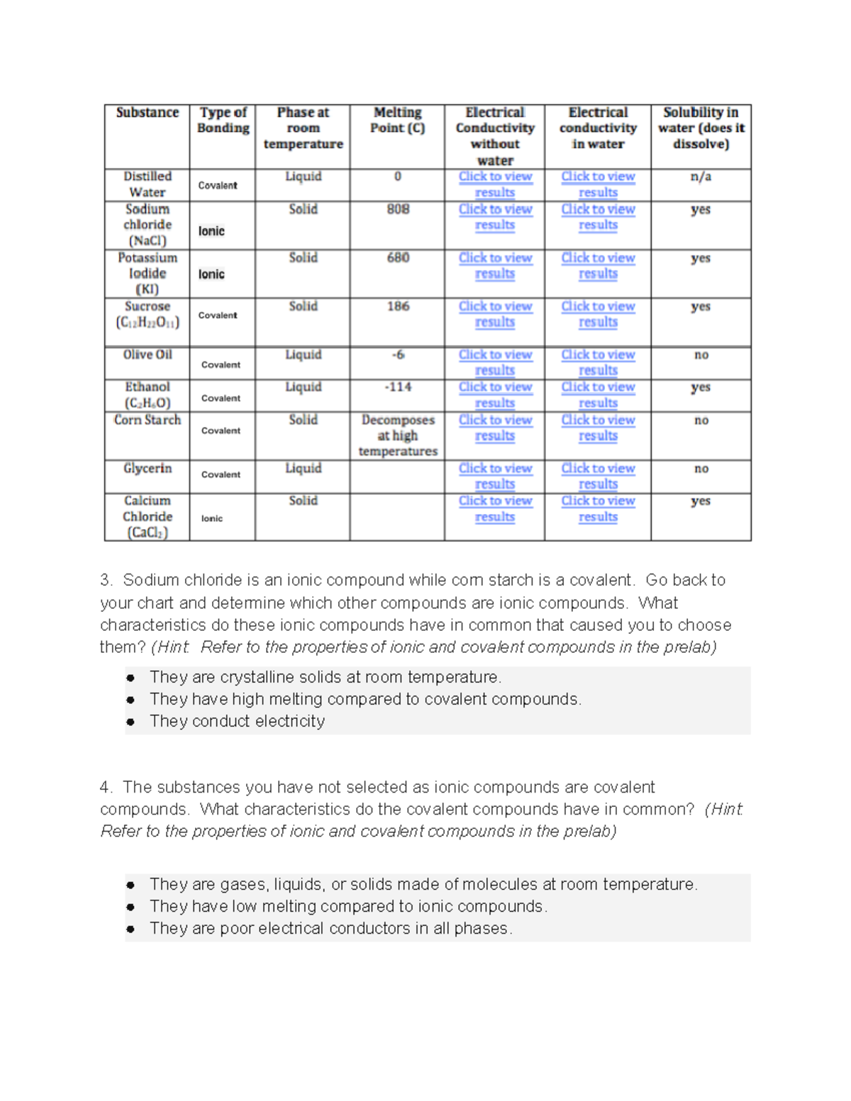 Conductivity Lab ssssss Sodium chloride is an ionic compound while