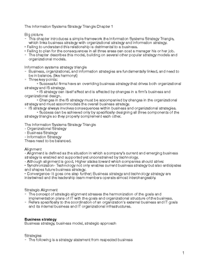 Chapter 03 Summary. Organizational Strategy and Information Systems - 1 ...