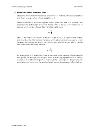 AMME1362 Assignment 1