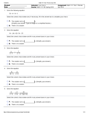 Math 1111 Test 1 Review Spr 2018 Studocu