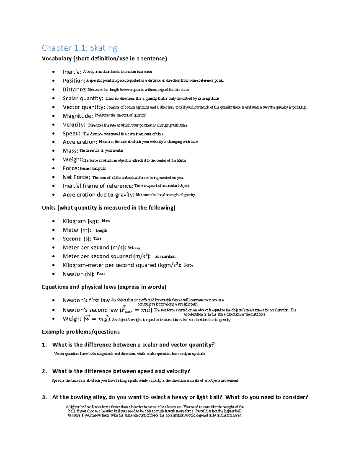 Guided Reading 1.1 PDF Chapter 1 Skating Vocabulary (short