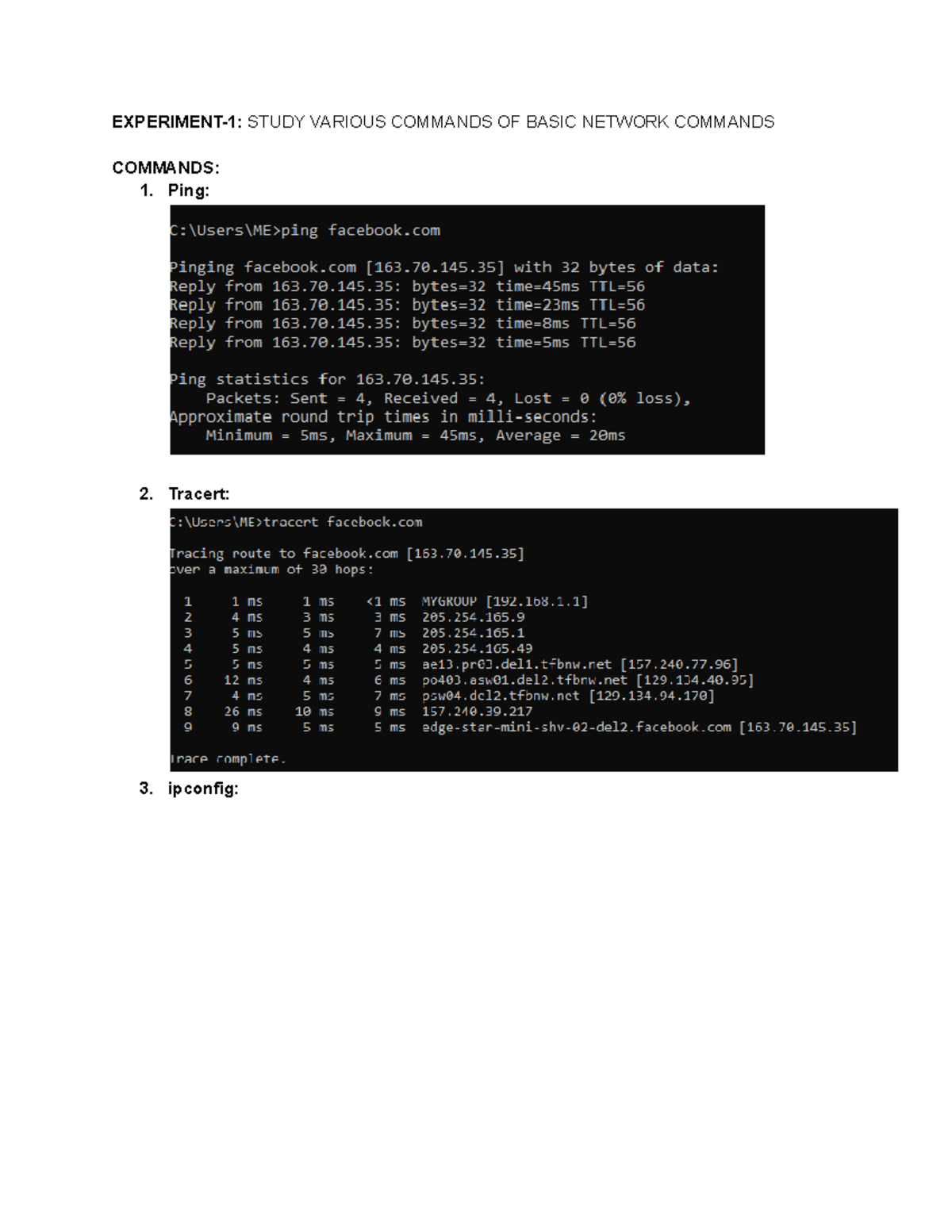 CN LAB 1&2 - lab of computer network lab - EXPERIMENT-1: STUDY VARIOUS ...