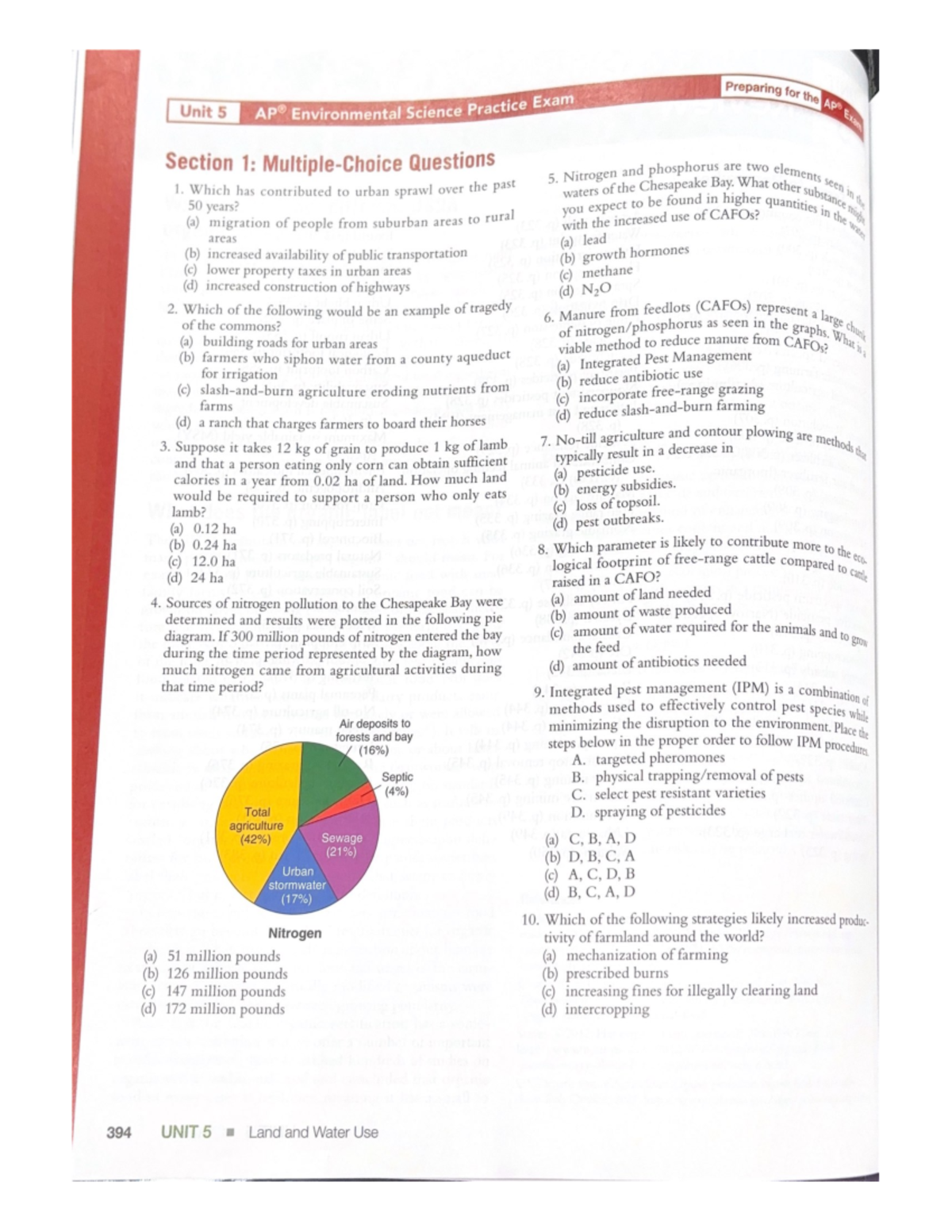 AP® Environmental Science Practice Exam - Unit 5 - Studocu