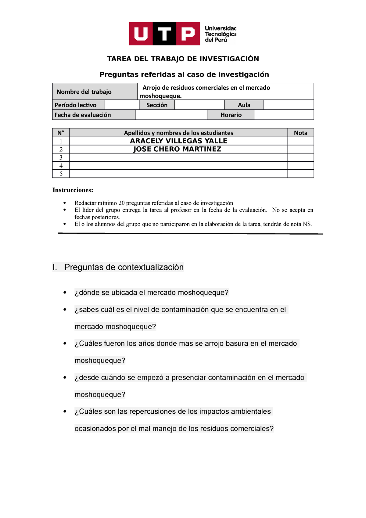 Formato De Entrega De Tarea De Preguntas De Investigacion Individuo 1 ...