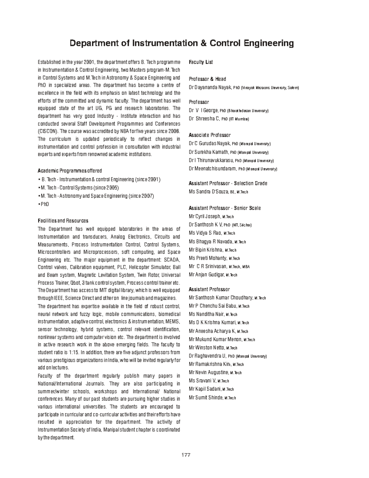 CO Instrumentation Control - Department of Instrumentation & Control ...