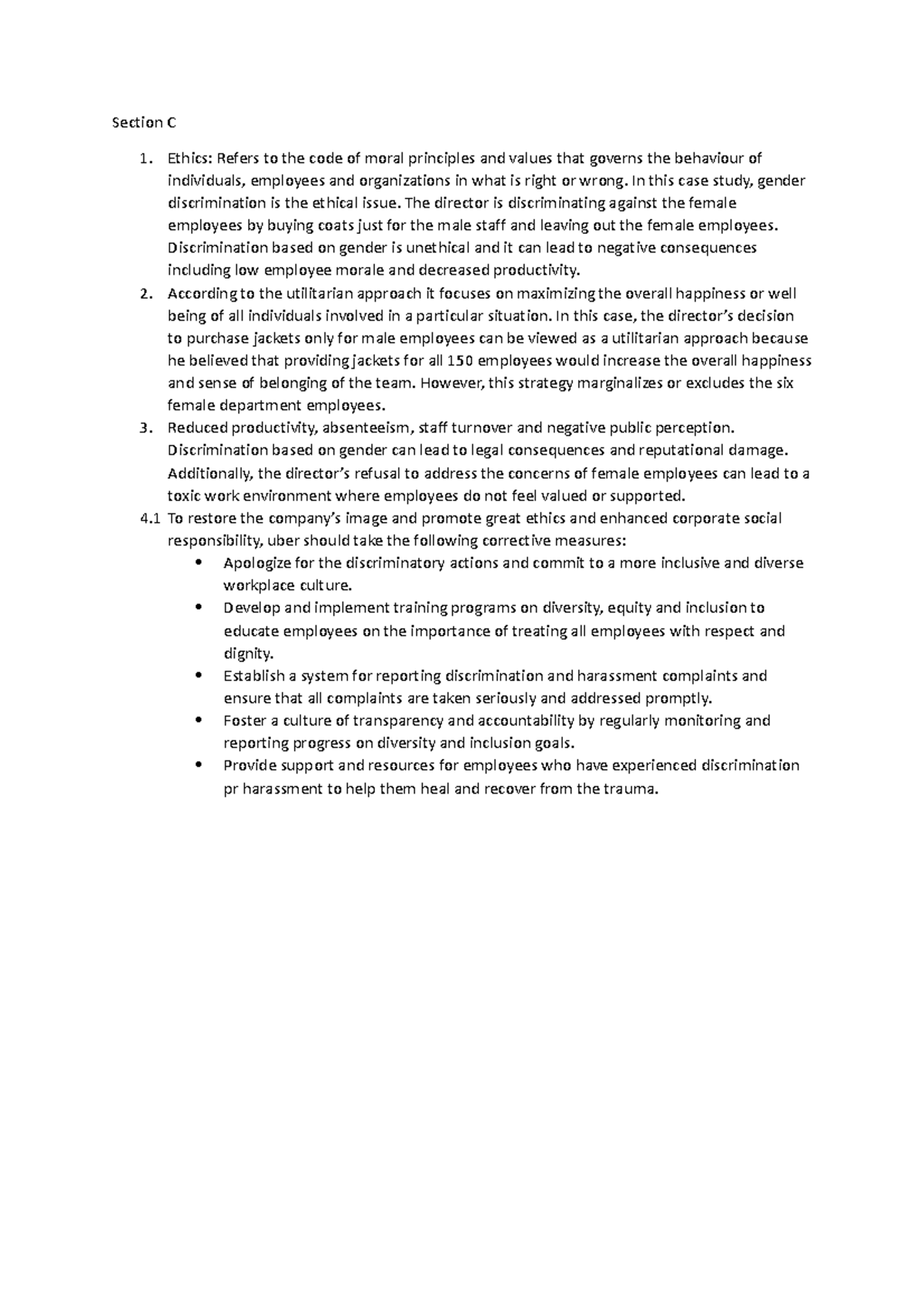 Section C this will help you pass Section C Ethics Refers to the