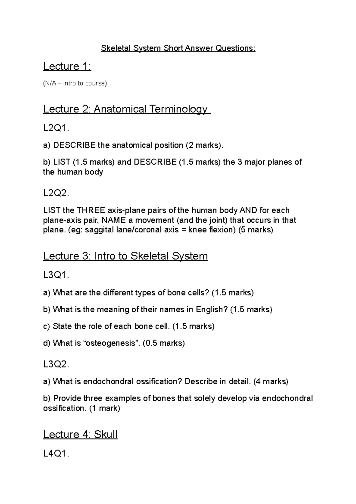 skeletal-system-short-answer-questions-anat1005-uq-studocu