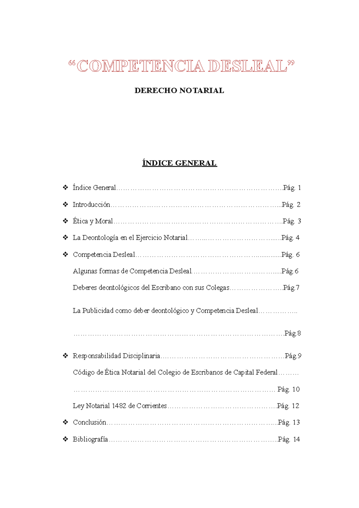 Seminario de ontologia DESLEAL” DERECHO NOTARIAL ÍNDICE