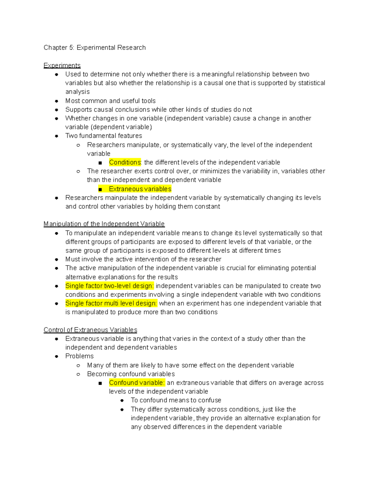 Chapter 5: Experimental Research - Chapter 5: Experimental Research ...