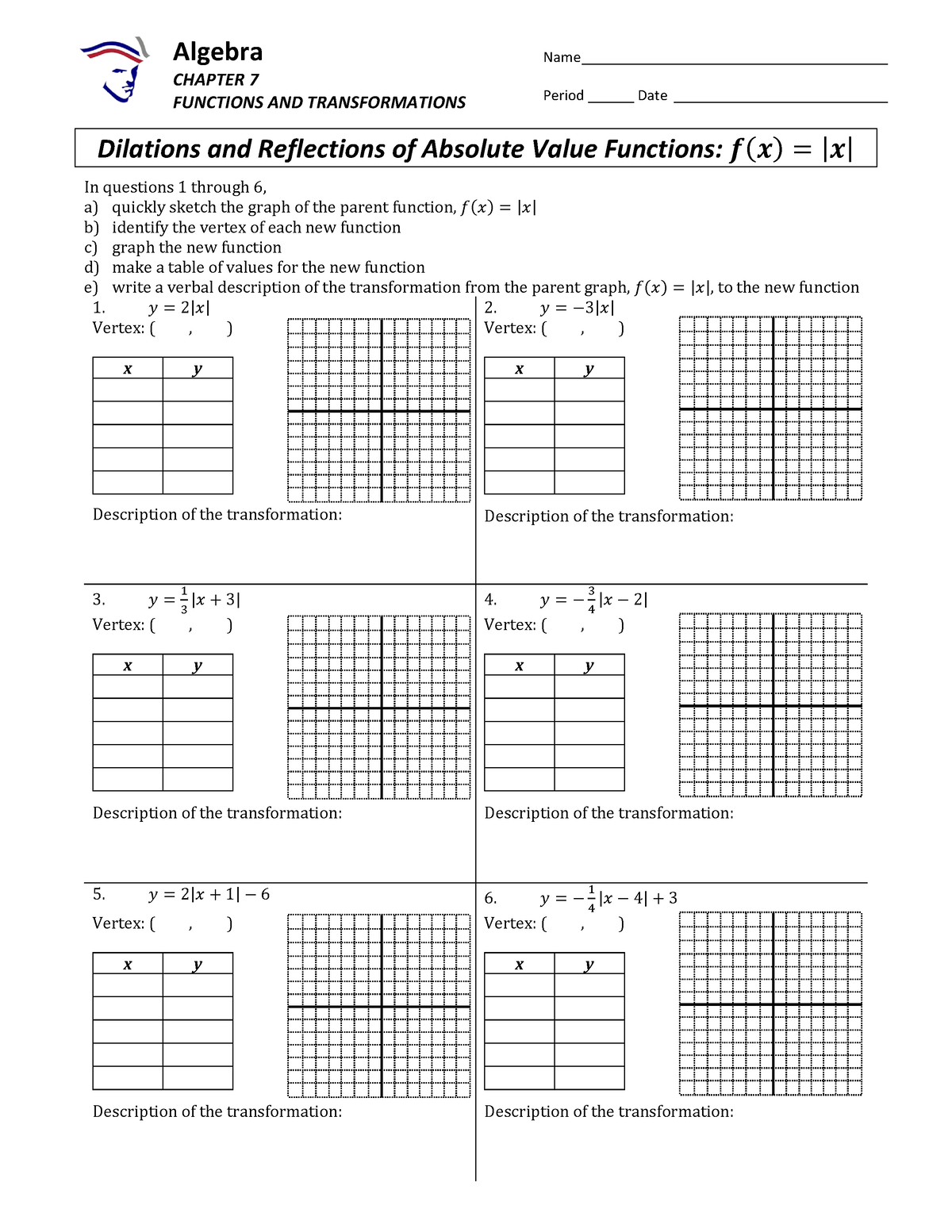 reflections and dilations of absolute value functions assignment