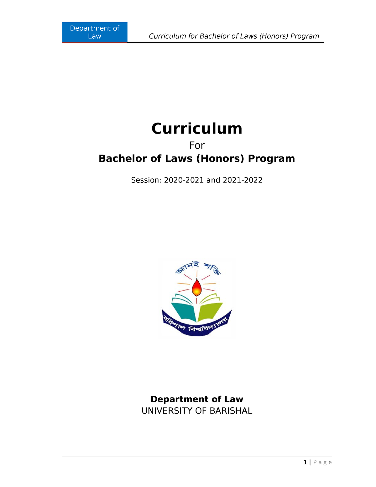 LLB Curriculum Final (Part - A, B) - Law Curriculum For Bachelor Of ...