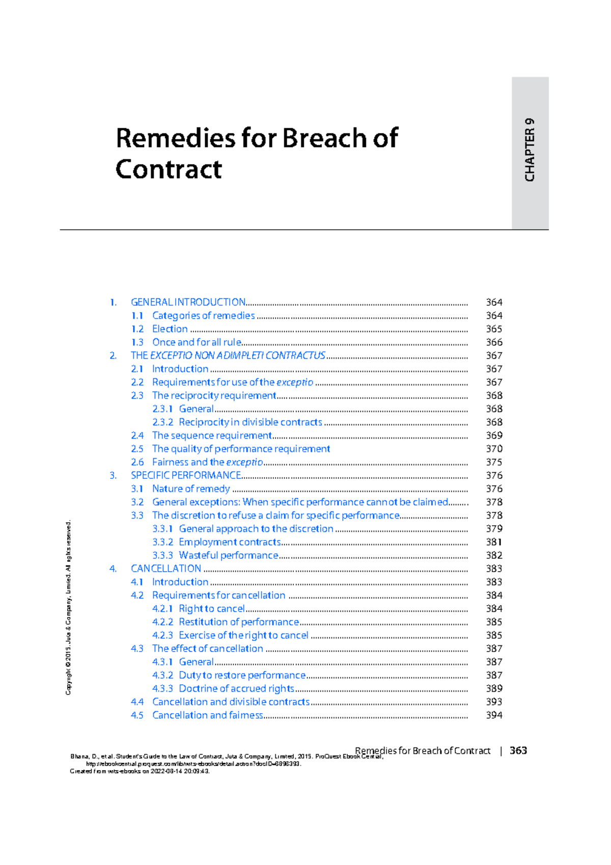 Student's Guide To The Law Of Contract - (Chapter 9 Remedies For Breach ...