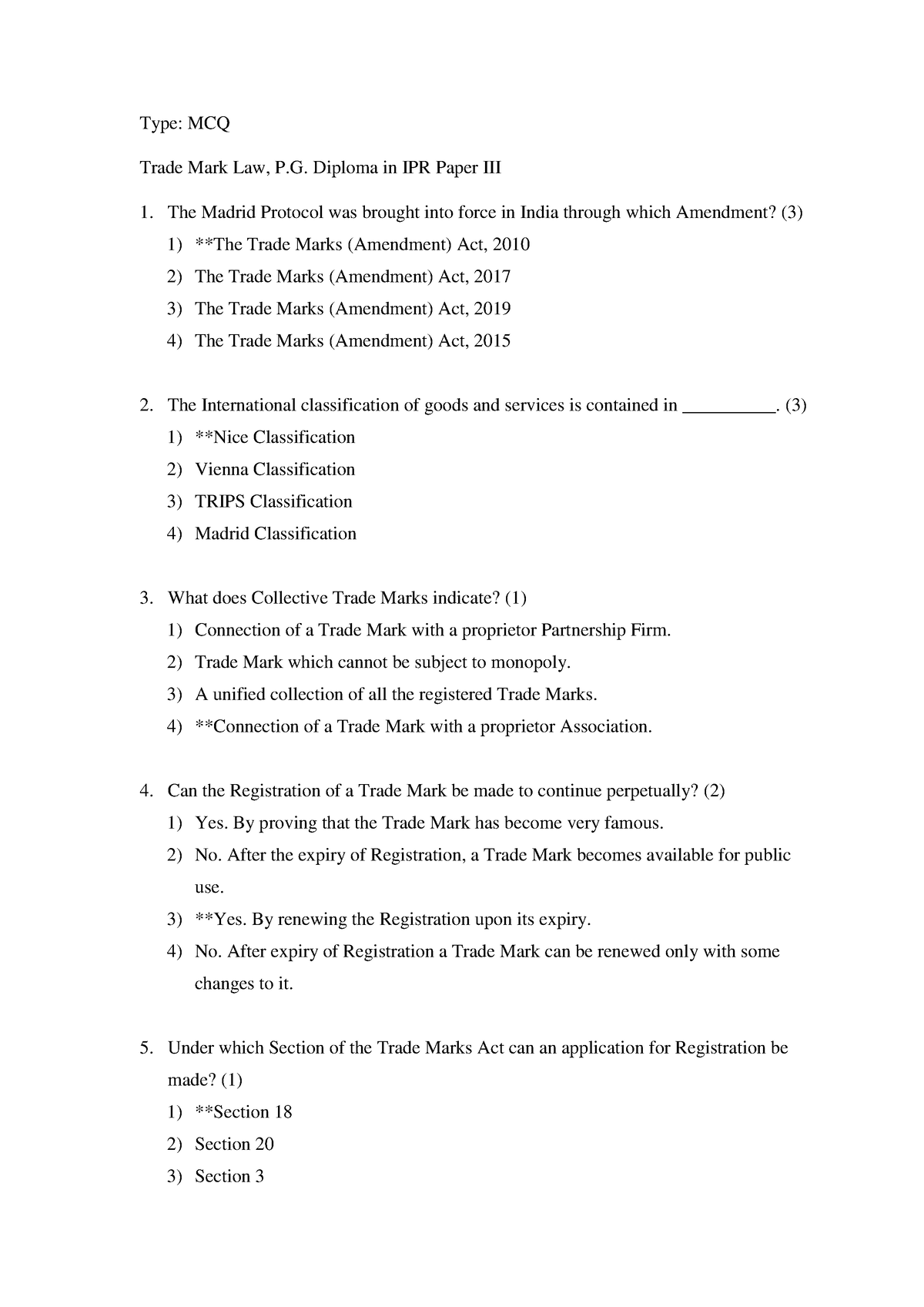 trademark-pgdmock-good-type-mcq-trade-mark-law-p-diploma-in-ipr