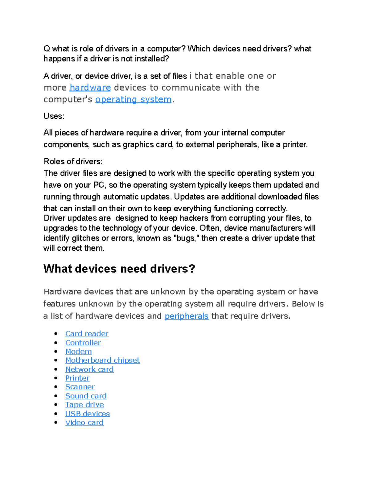 What Is The Role Of Drivers In A Computer