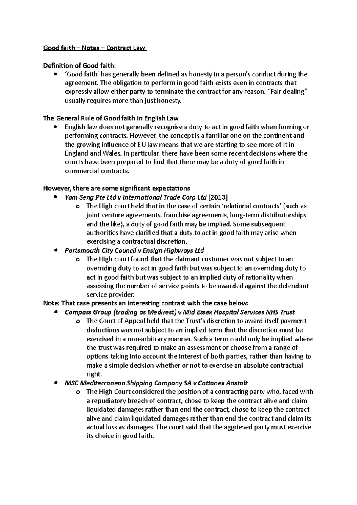 good-faith-notes-relating-to-contract-law-good-faith-notes