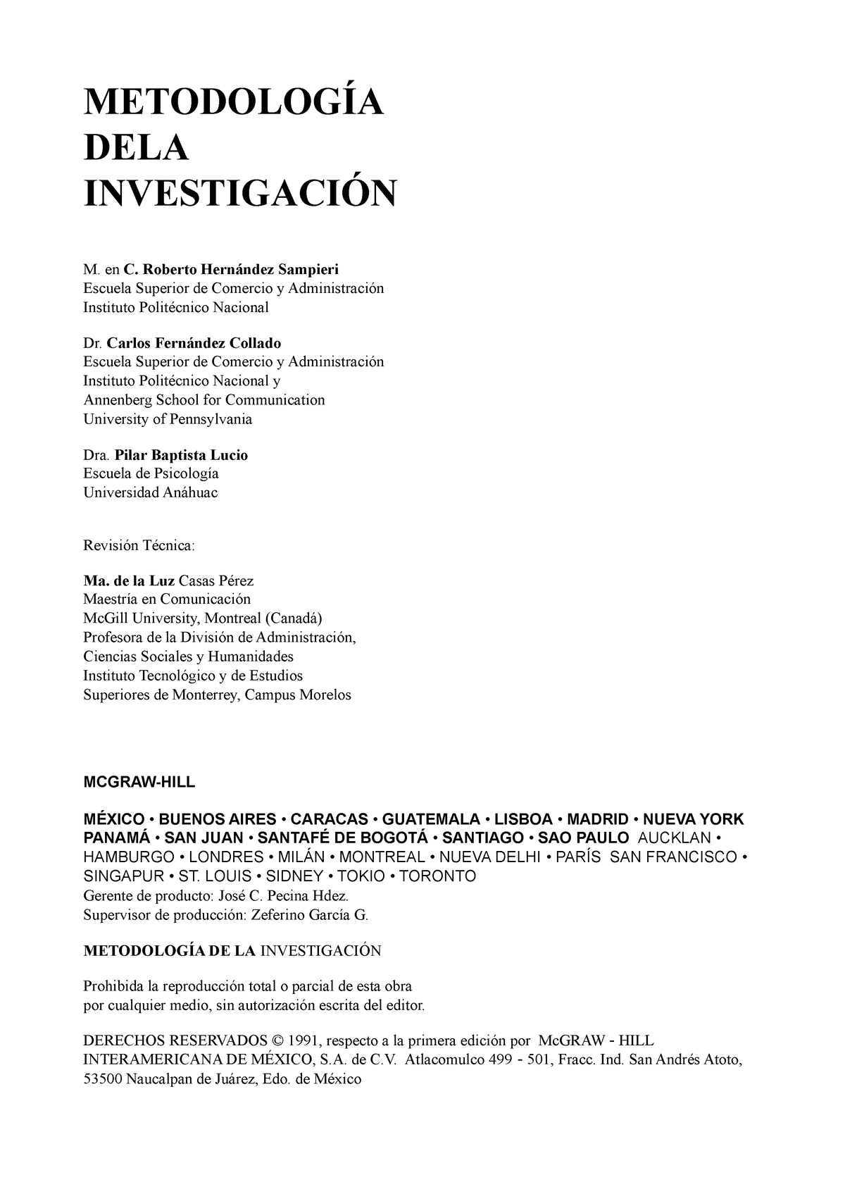 Sampieri. Metodología DE LA Investigación - METODOLOGÍA DELA ...