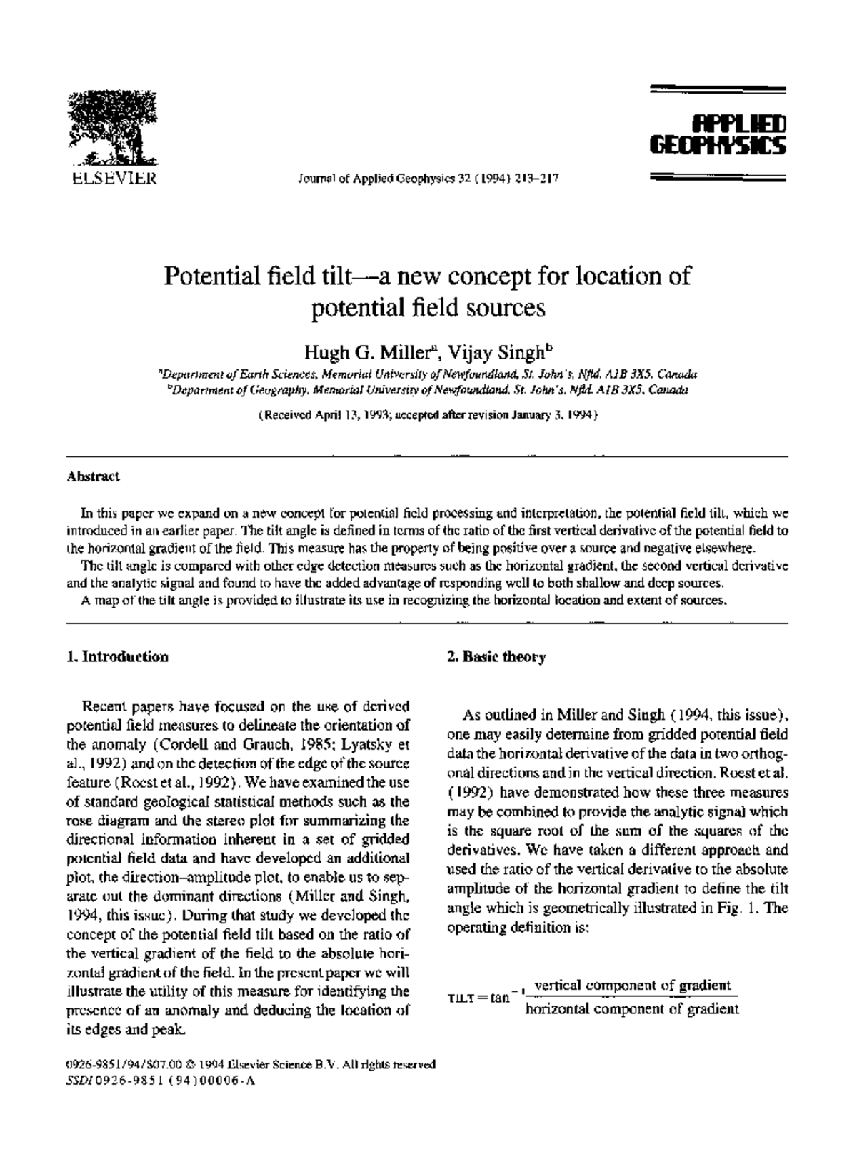 A new concept for location of Potential field sources - E L S E V I E R ...