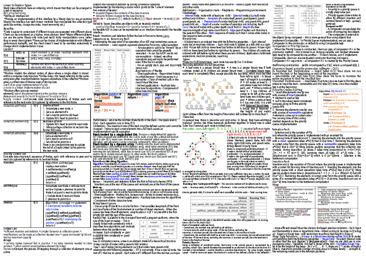 Data structure cheat sheet - Warning: Error during font loading ...