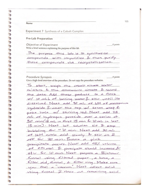 Kinetics prelab - kinetic study of the hydrolysis of TBC pre lab ...
